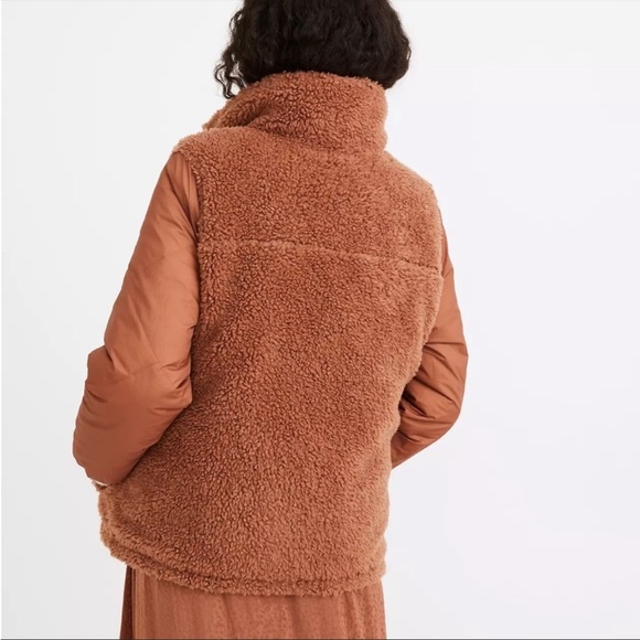 Madewell warm umber Reversible Sherpa Puffer full zip jacket NC574 Size XXS - Picture 3 of 15